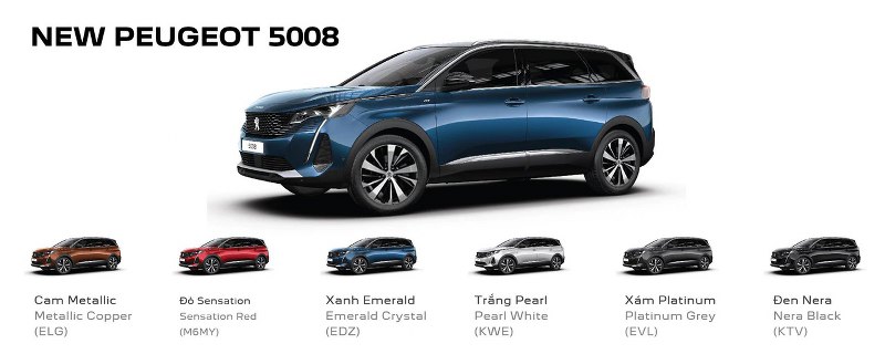 Bảng màu xe Peugeot 5008 2023