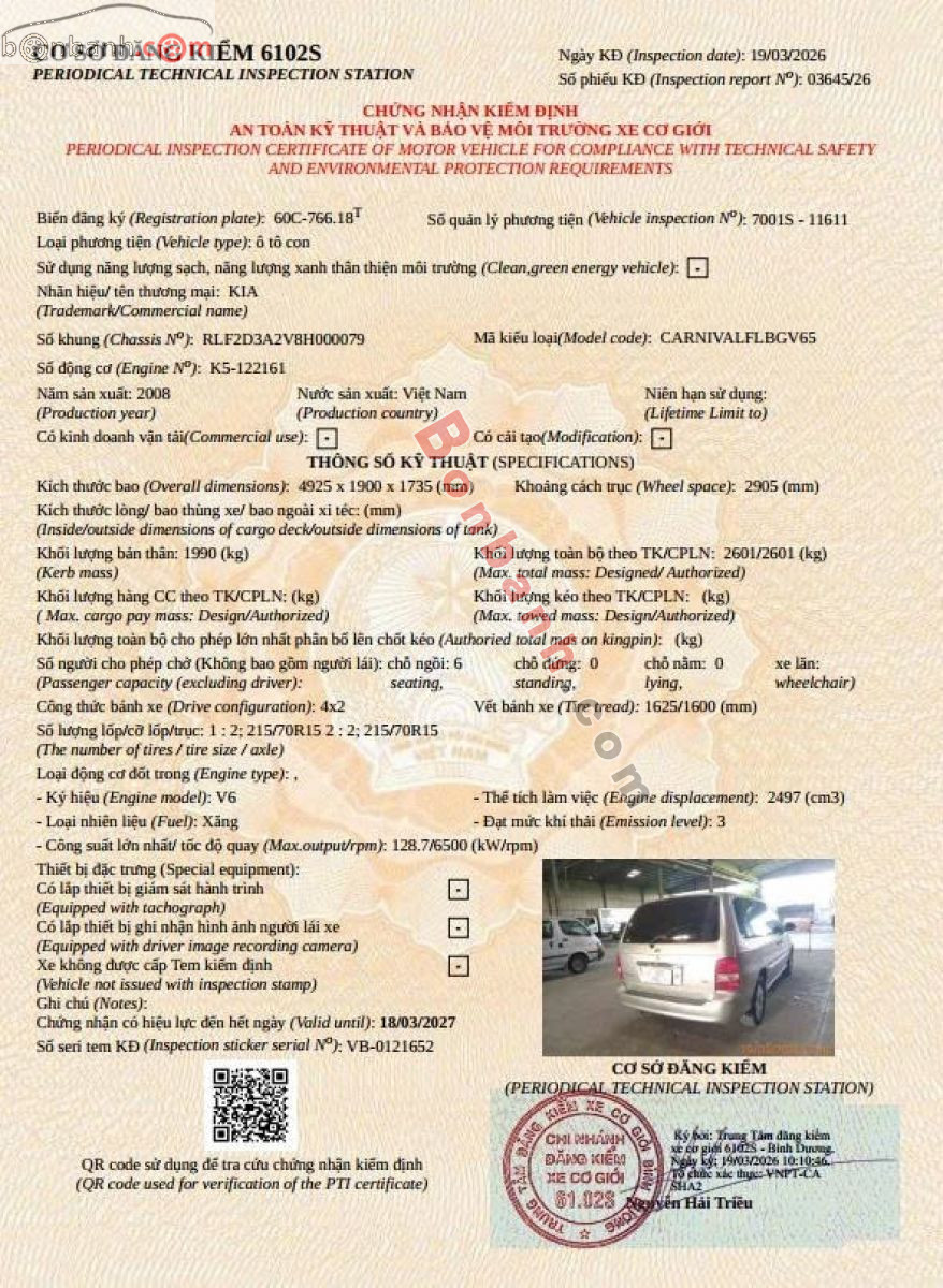 Kia Carnival GS 2.5 AT 2008 - 160 Triệu 7