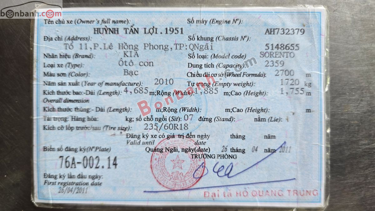 Kia Sorento GAT 2.4L 2WD 2010 - 300 Triệu 9